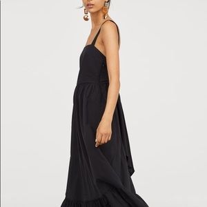 H&M Black Maxi Dress Low Cut Back - US 2